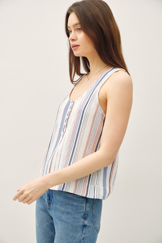 Striped Gauze Tank