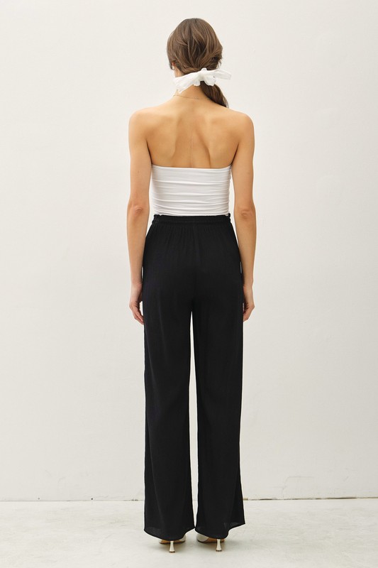 Rayon Blend Black Pant