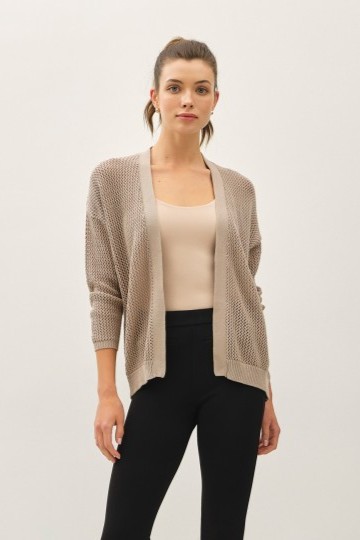 Open Cotton Knit Cardigan