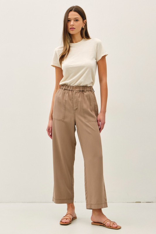 Tencel Drawstring Crop Pant
