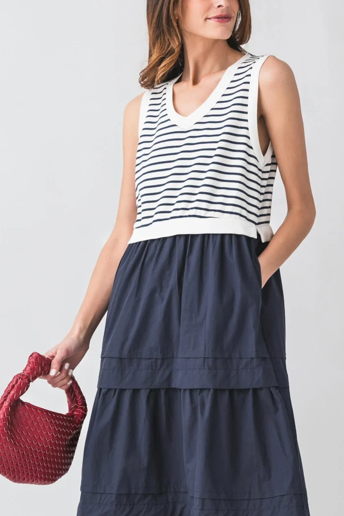 Mixed Media Tiered Dress - Image 4