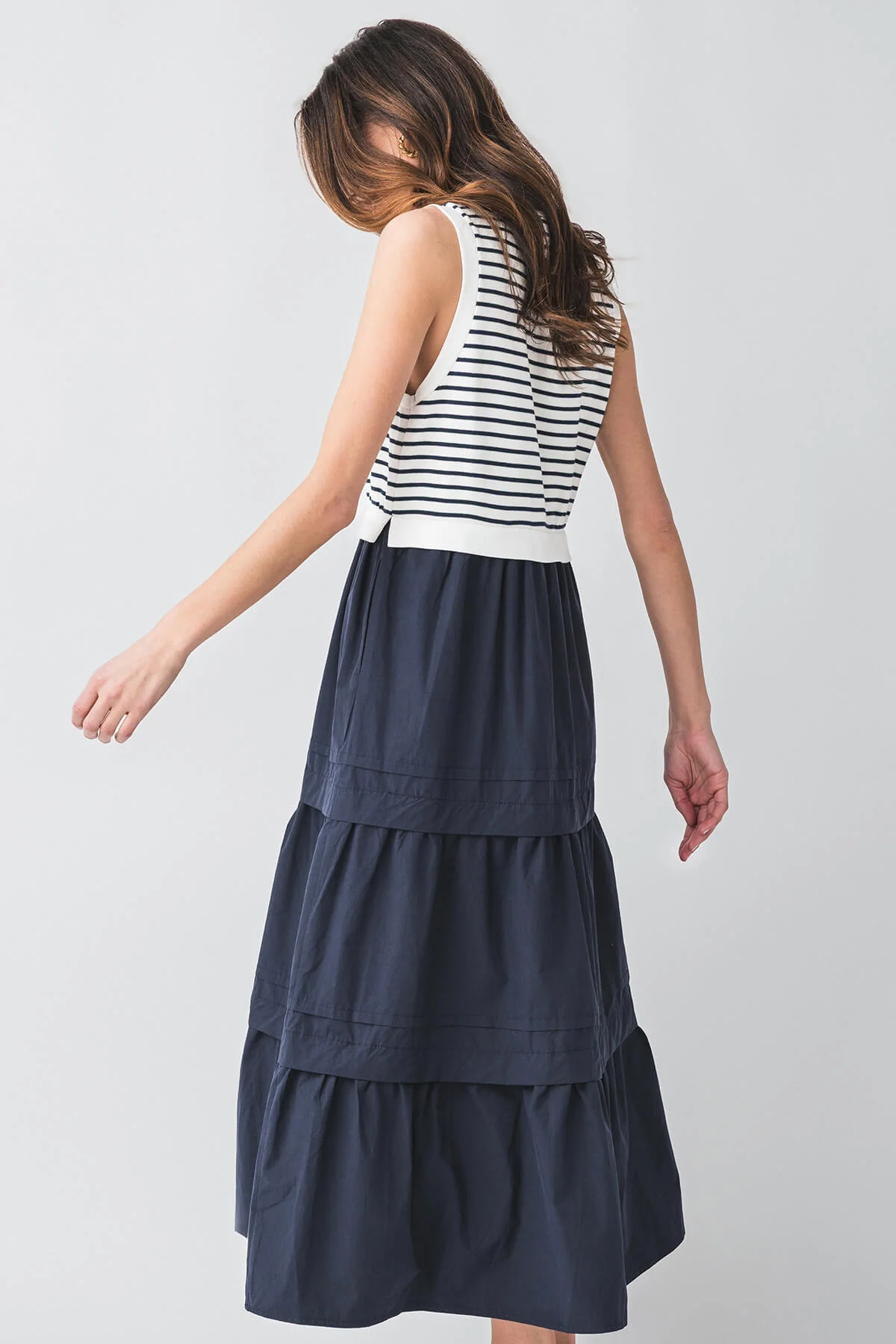 Mixed Media Tiered Dress