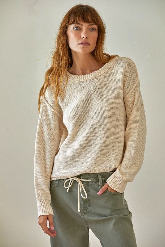Rolled Edge Detail Crewneck Sweater – Bestseller Restocked!