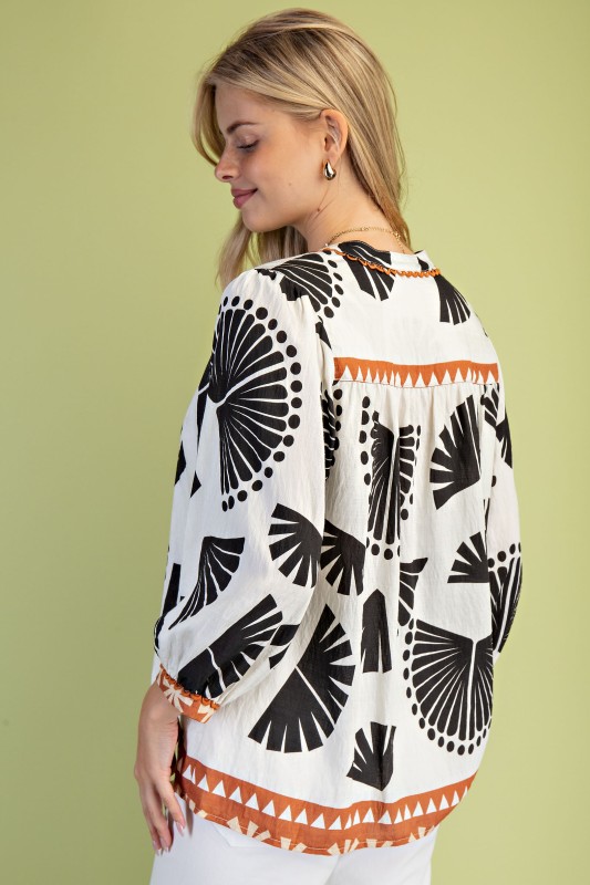 Split Neck Woven Top