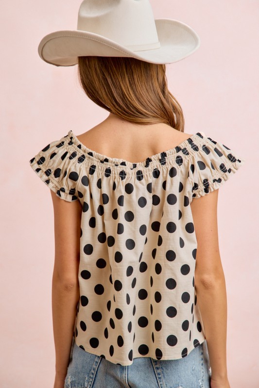 Polka Dot Print Top
