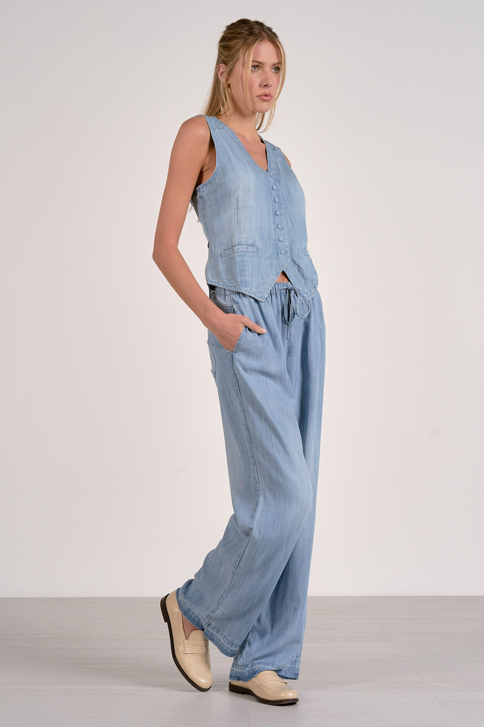 Tencel Button Front Vest