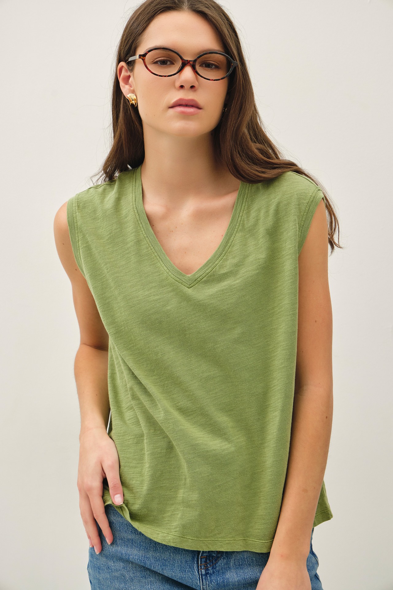 V-Neck Cotton Tank