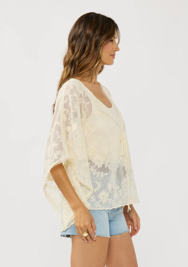 Embroidered Front Tie Top