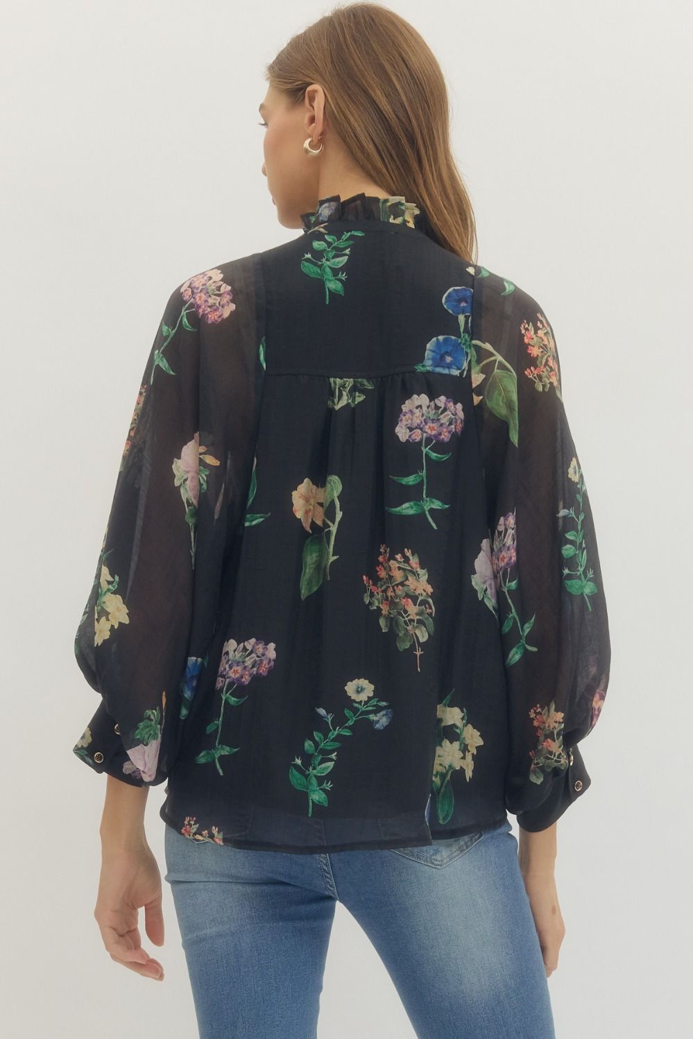 Black Floral Blouse