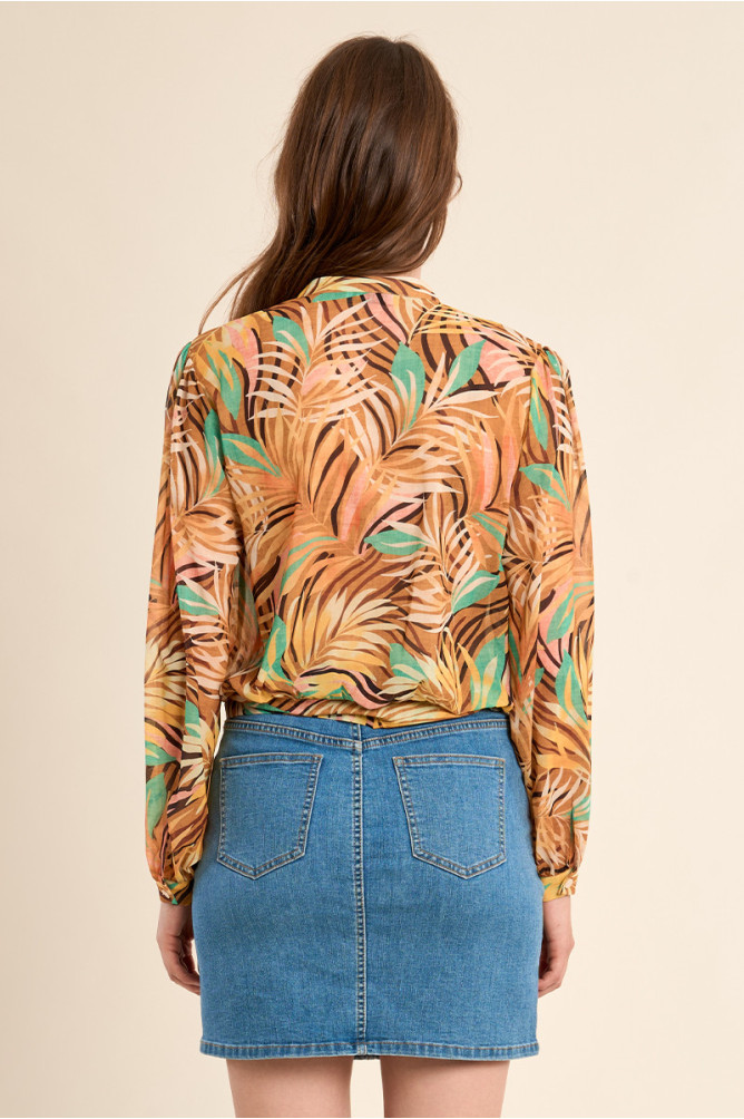 Tropical Front Tie Blouse - Image 3
