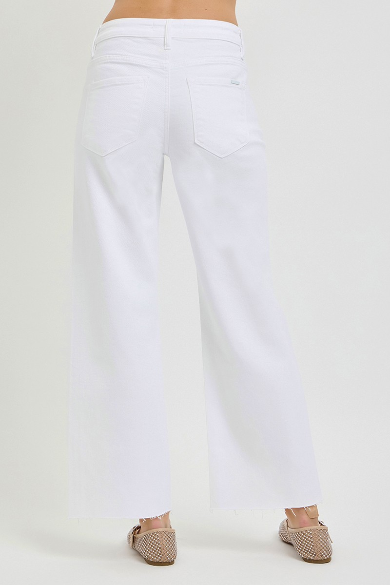 White Ankle w/Raw Hem