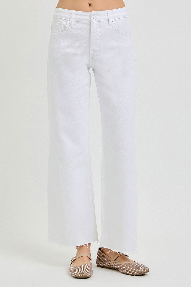 White Ankle w/Raw Hem