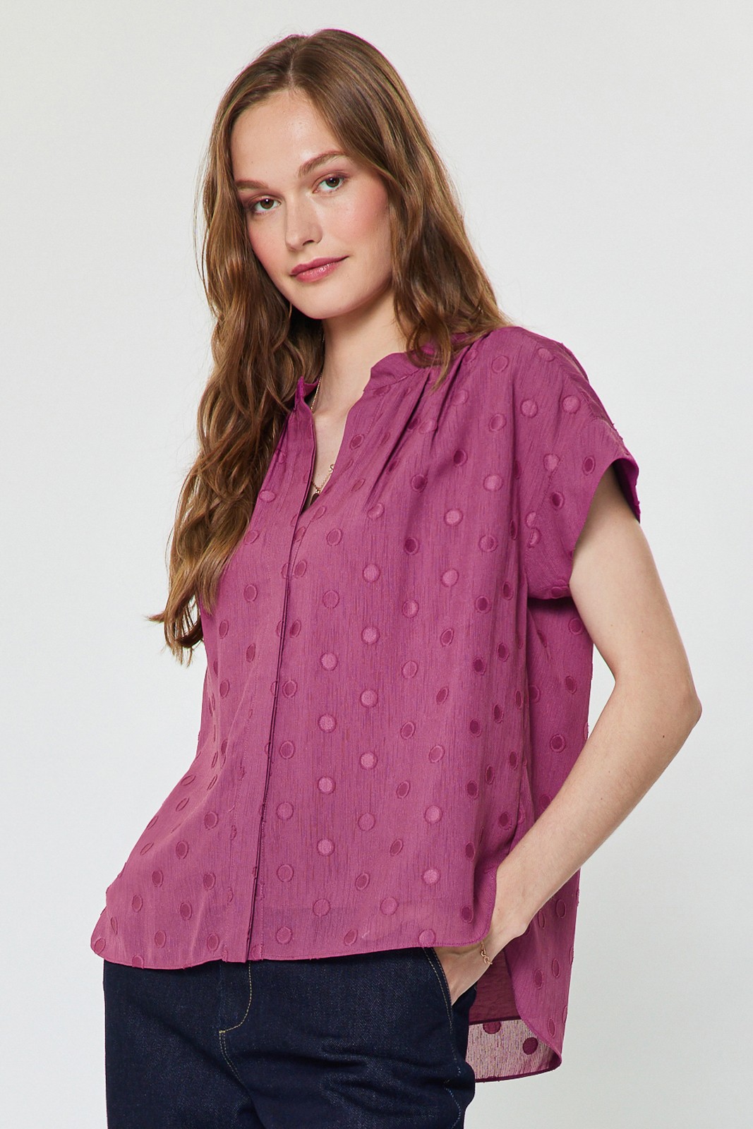 Dotted Short Sleeve Top