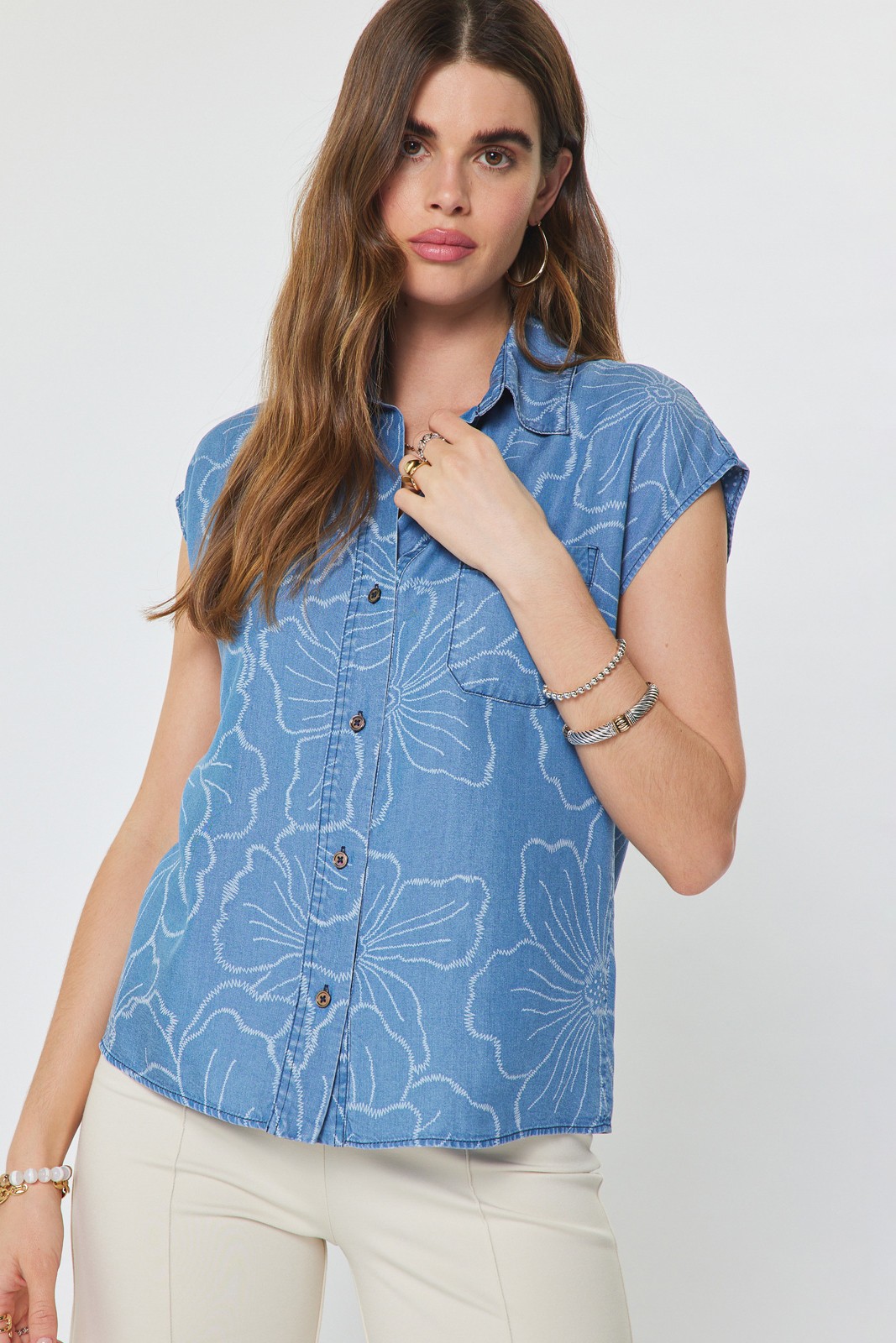 Floral Chambray Shirt