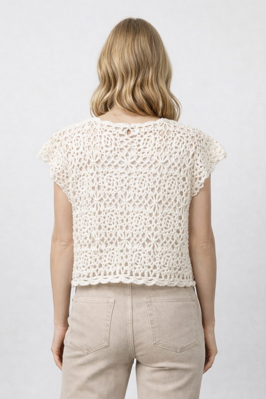 Short Sleeve Crochet Top