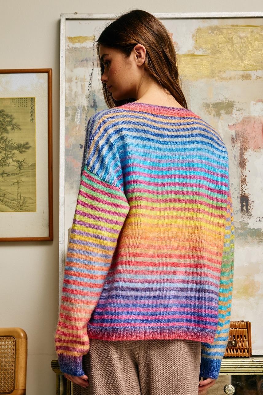Space Dyed Stripe Cardigan