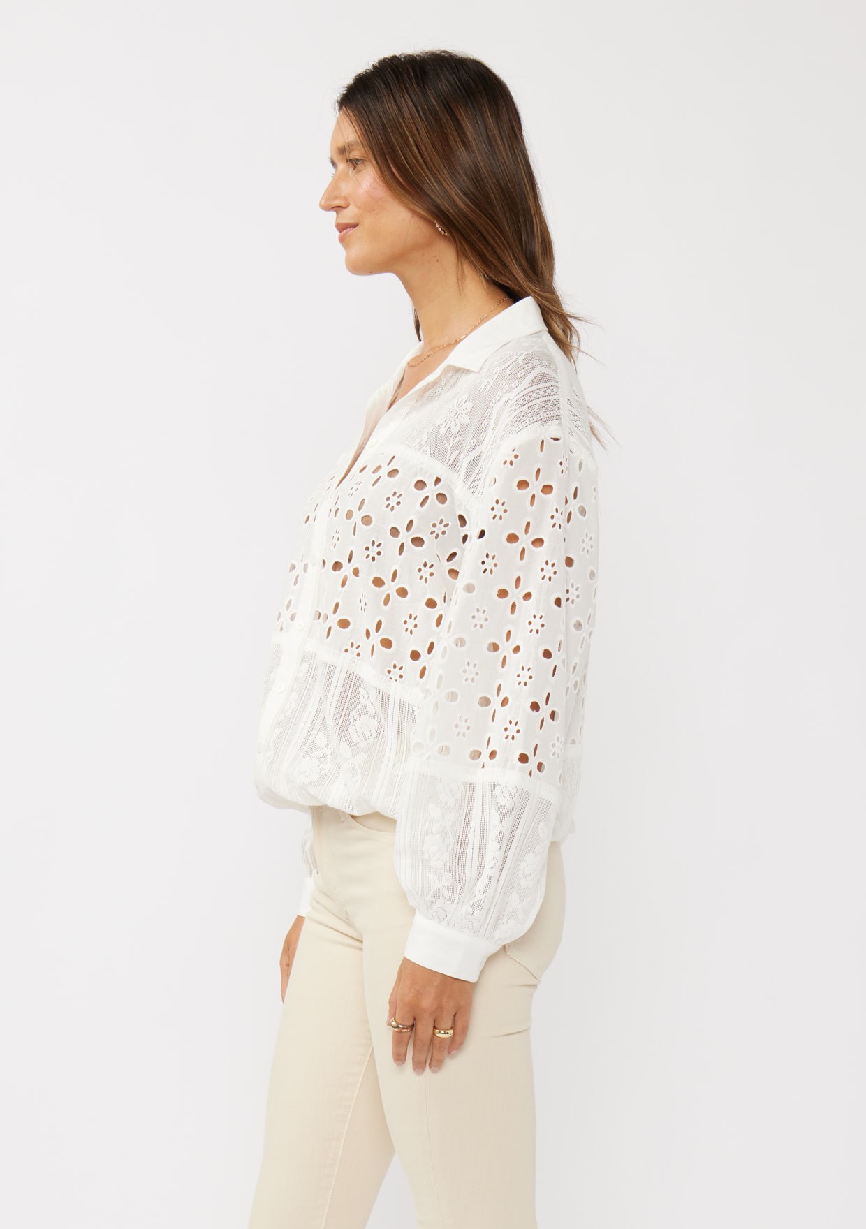 Eyelet & Embroidered Top