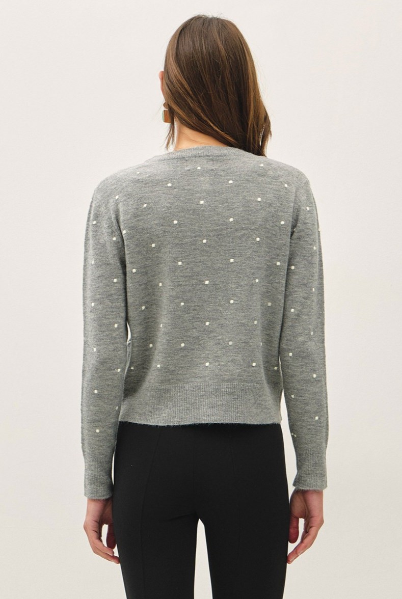 Heather Grey Polka Dot Cardigan