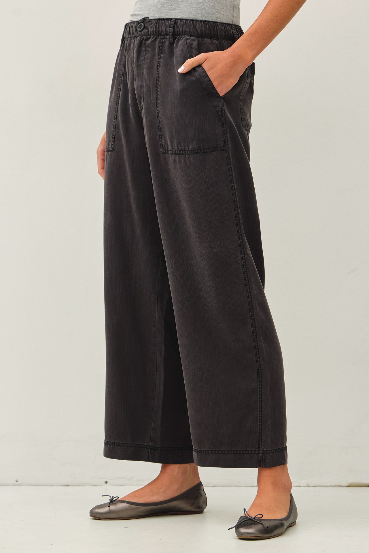 Tencel Elastic Waist Pant