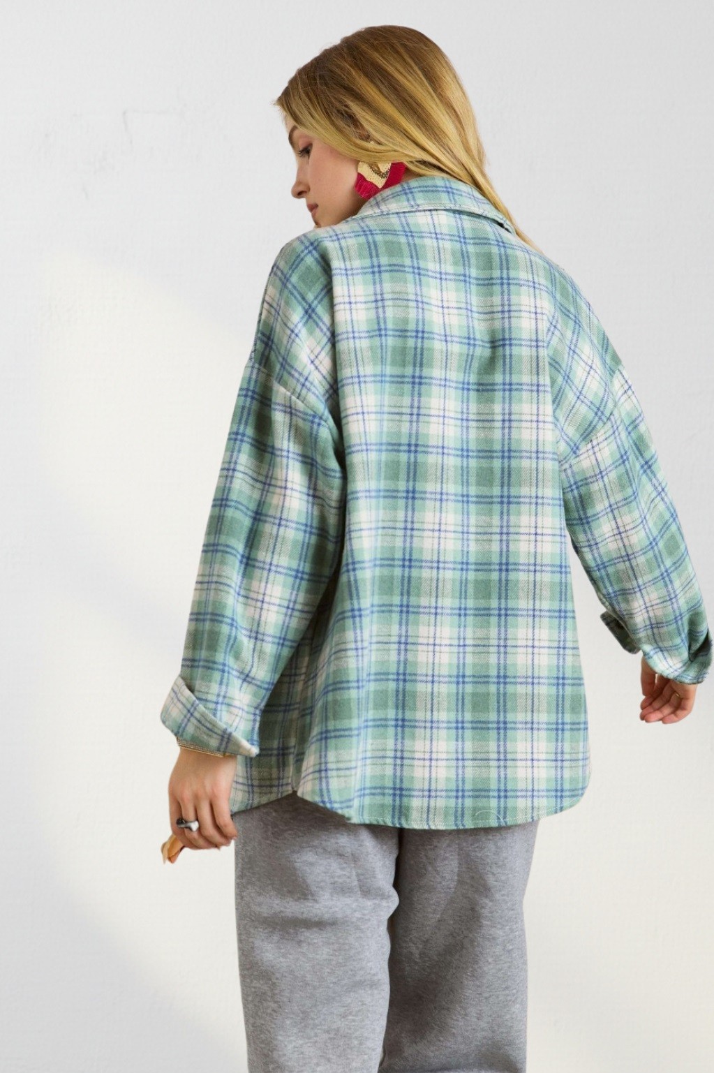 Plaid Button Down, Sage