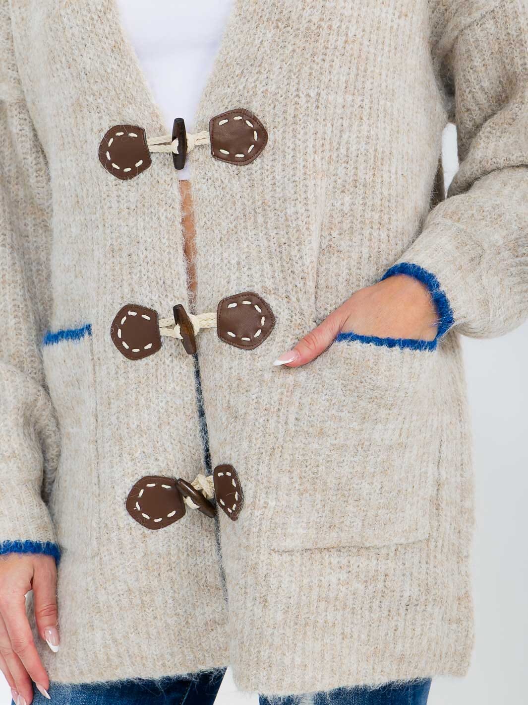 Wood Toggle Button Cardigan Wood Toggle Button Cardigan