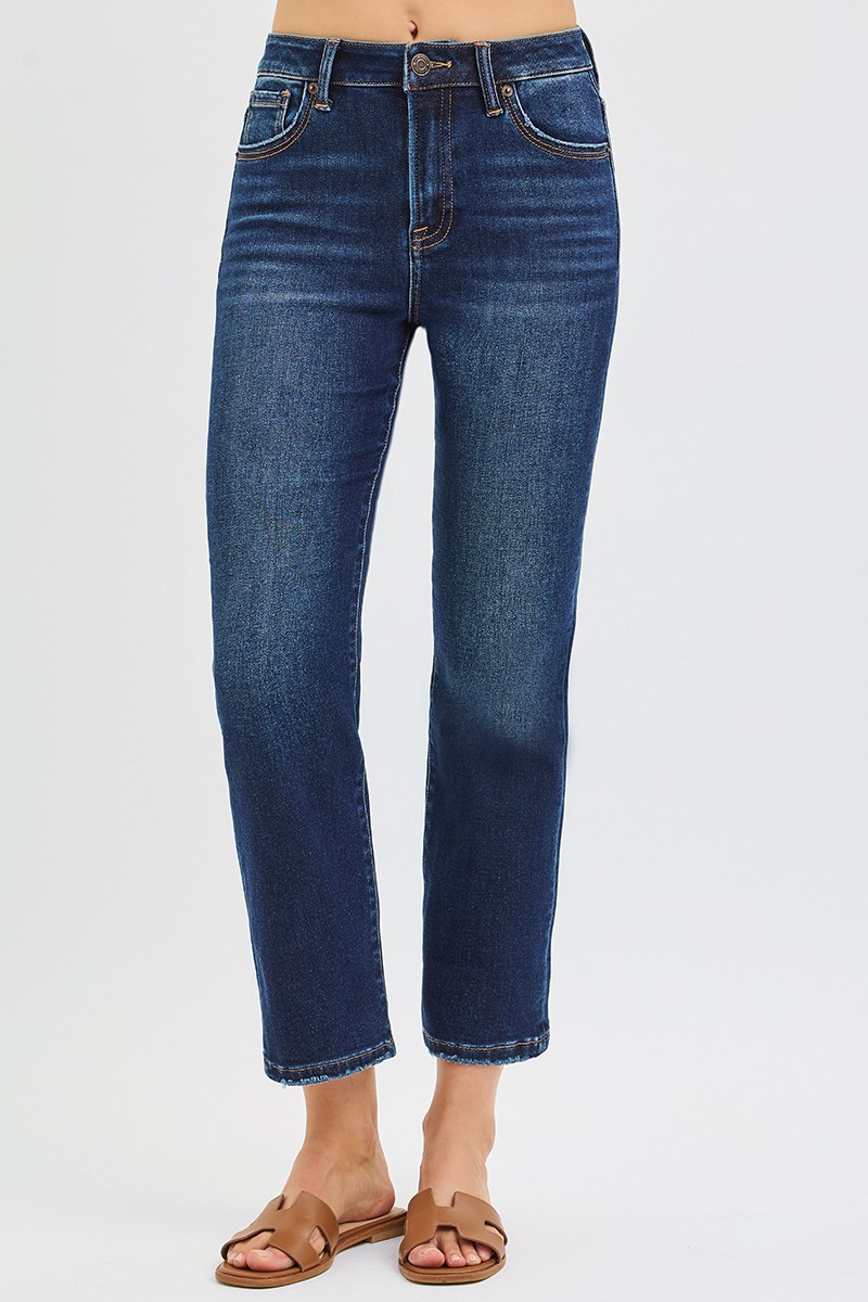 Straight Ankle Length Jeans, Dark Straight Ankle Length Jeans, Dark