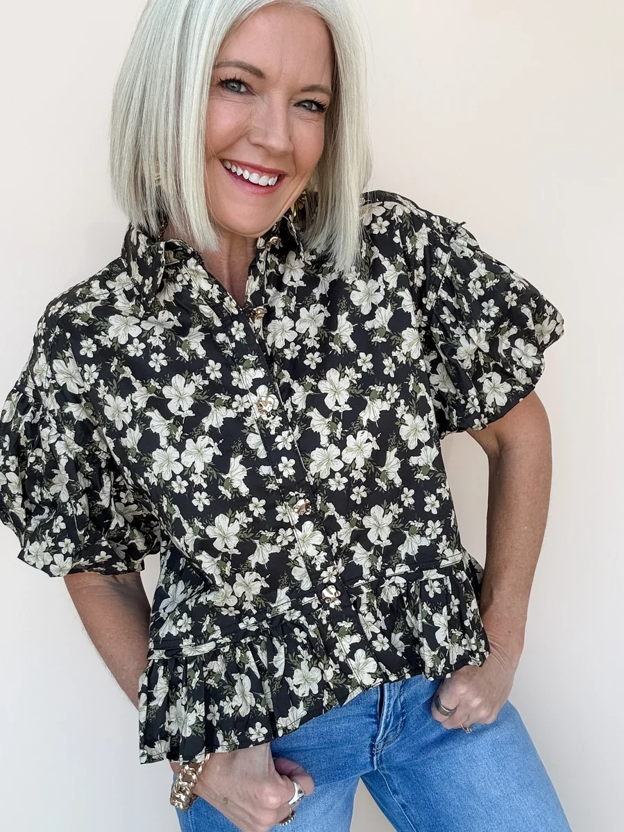 Black Floral Top Black Floral Top