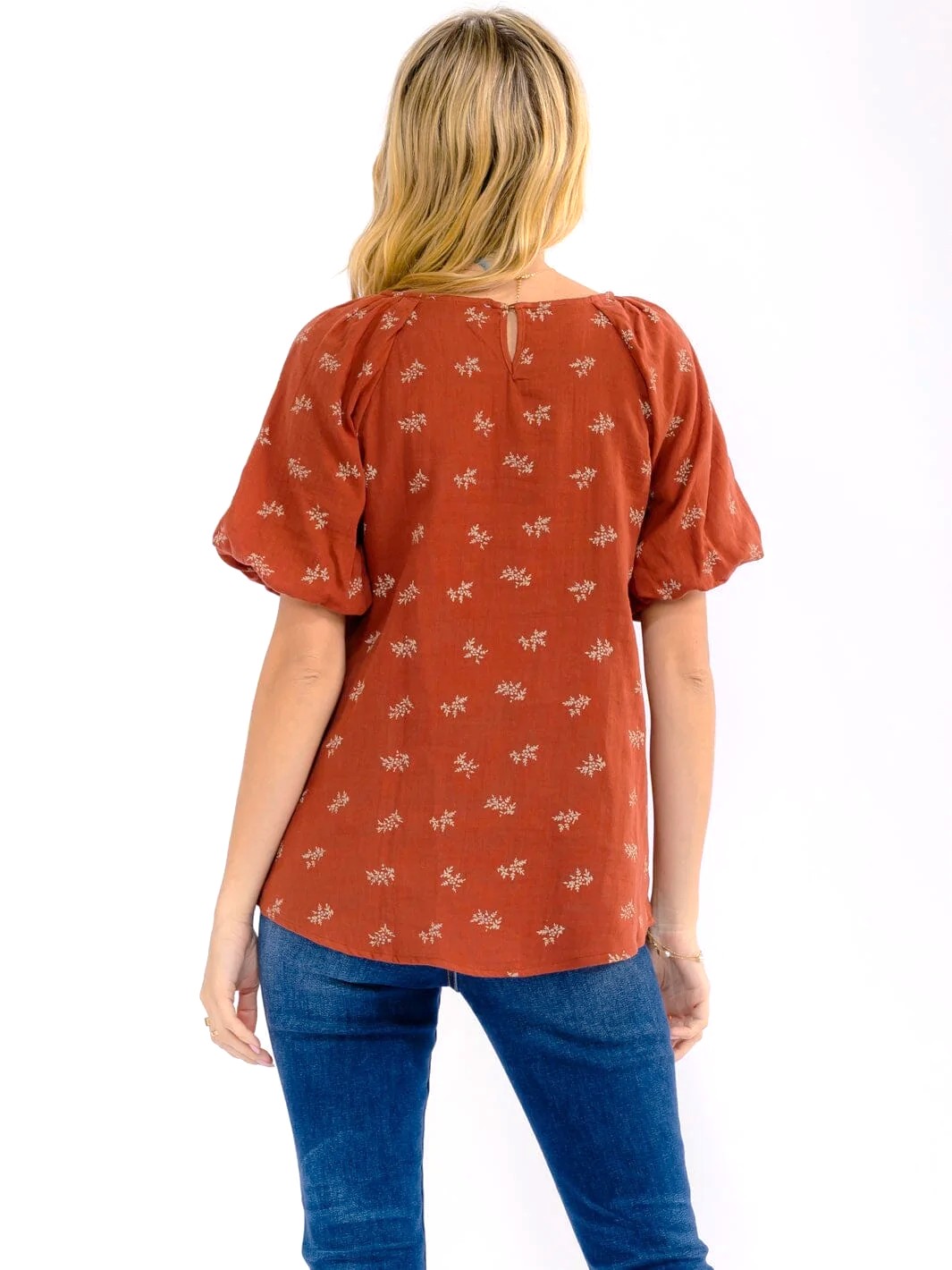 Embroidered Puff Sleeve Top Embroidered Puff Sleeve Top