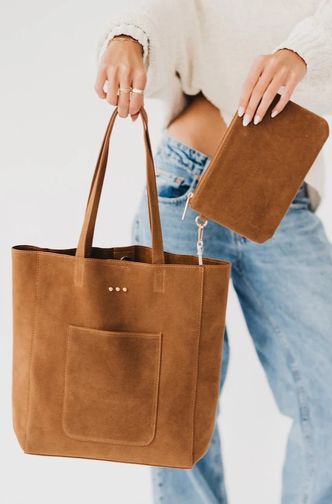 Suede Carryall Tote