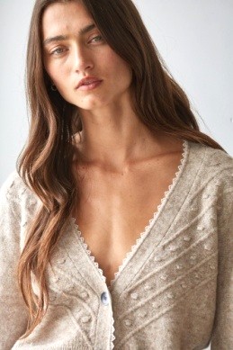 Lace Trim Knit Cardigan Lace Trim Knit Cardigan