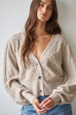 Lace Trim Knit Cardigan